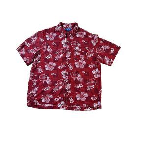 Puritan Hawaiian Men's Size L (42-44) Short‎ Sleeve Bottom Up Shirt
